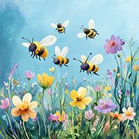 Five little bees finger play for preschool and kindergarten