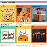 Pumpkins Preschool Weekly Plan and activities