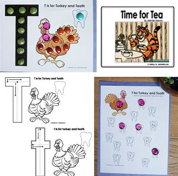 T is for Tooth and Turkey Letter Exploration Activities