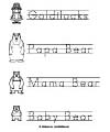 Goldilocks and bears printables