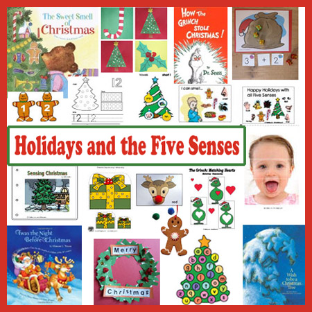 Christmas Holidays and the Five Senses craft and activities preschool