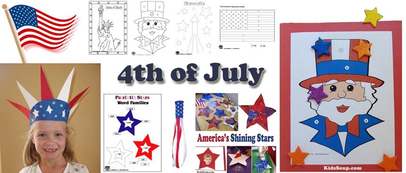 4th of July crafts, activities, and games for preschool and kindergarten