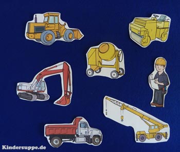 Trucks and construction vehicles felt story and activities preschool