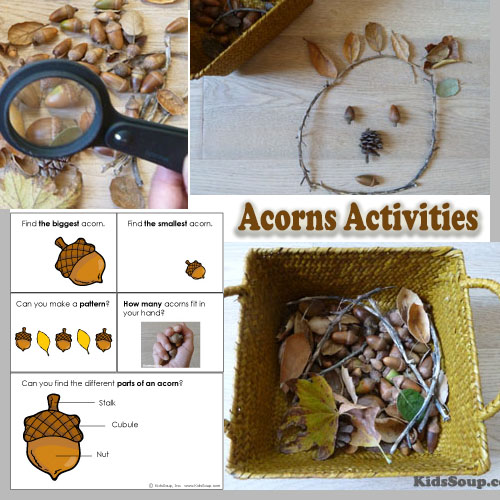 Acorns and Squirrels preschool activities and games