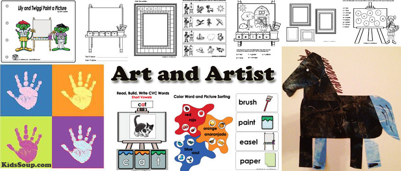 Art and Artist activities, crafts, and lessons for preschool and kindergarten