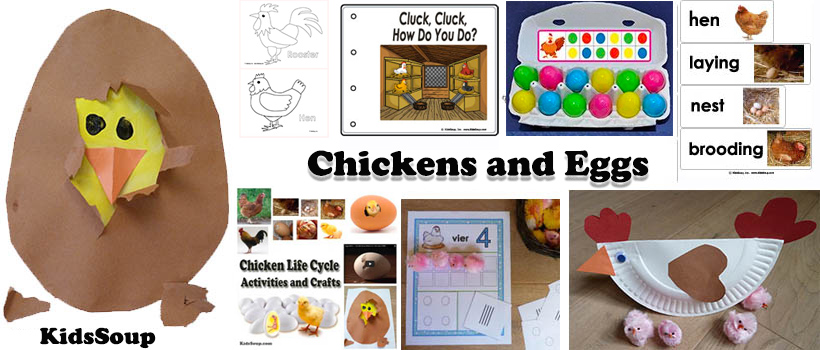 Chicken and Eggs Preschool and Kindergarten Activities and Crafts