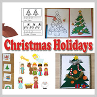 Preschool, Kindergarten Christmas Holidays Activities and Crafts