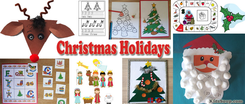 Christmas Holidays activities and lessons for preschool and kindergarten