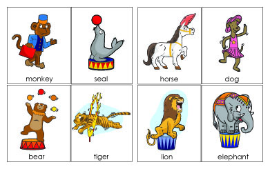 Circus Animals Activity and Rhyme for preschool and kindergarten