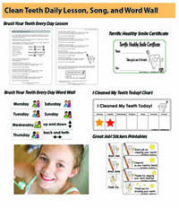 Brushing and dental health lesson and activities for preschool and kindergarten