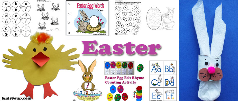 preschool Easter crafts, activities, games, and rhymes