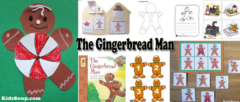 Preschool and kindergarten Gingerbread Man activities and crafts