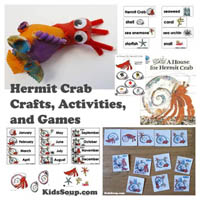 Preschool Kindergarten Hermit the Crab Activities and Printables