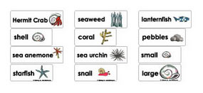 Hermit the Crab word wall activities and printables for preschool and kindergarten