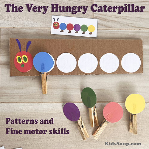 The Very Hungry Caterpillar Patterns, Colors, and Fine Motor Skills Activity
