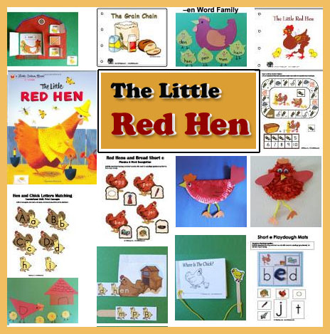 Preschool and kindergarten the Little Red Hen activities and crafts