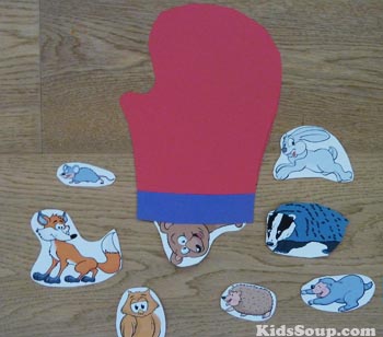 The Mitten Re-telling activity and song for preschool
