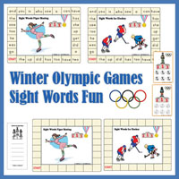 Preschool Kindergarten Olympic Games Sight Words Game