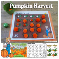 Pumpkins preschool counting activity and printable