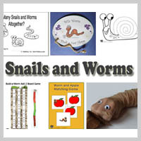 Preschool Kindergarten Snail and Worm Activities and Crafts
