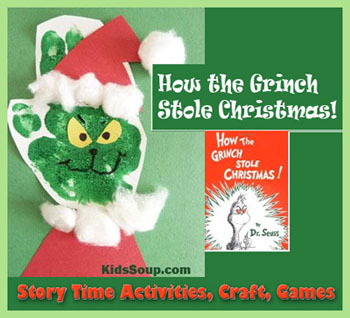 The Grinch craft and activities for preschool and kindergarten