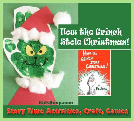 Preschool and kindergarten the Grinch artwork and game