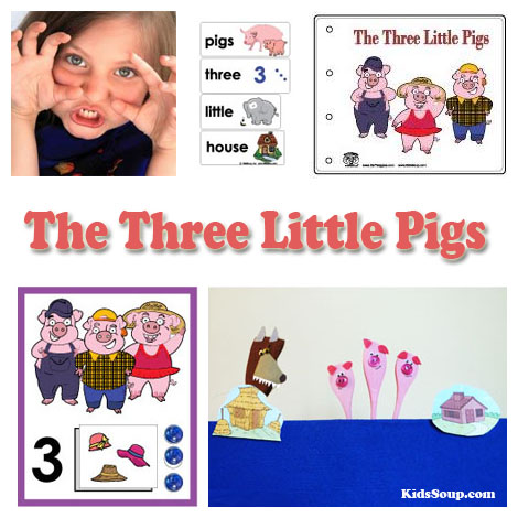 The Three Little Pigs activities and games for preschool and kindergarten