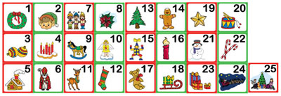 Countdown to Christmas number cards activities and printables