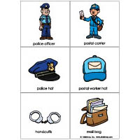 Community Helper matching game for preschool and kindergarten