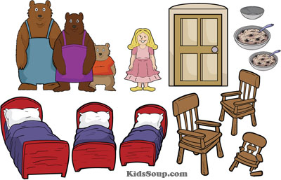 goldilocks and the three bears pictures to colour