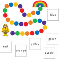 Colors of the Rainbow learning game and preschool activity