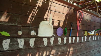 Preschool and kindergarten Outdoor Alphabet activities and games