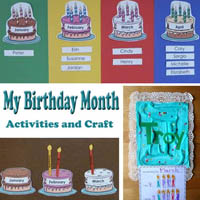 Preschool Kindergarten My Birthday Months Activities and Craft