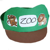 Zookeeper hat craft and activity for preschool and kindergarten