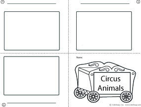 Circus Animals Booklet Writing Activity for kindergarten