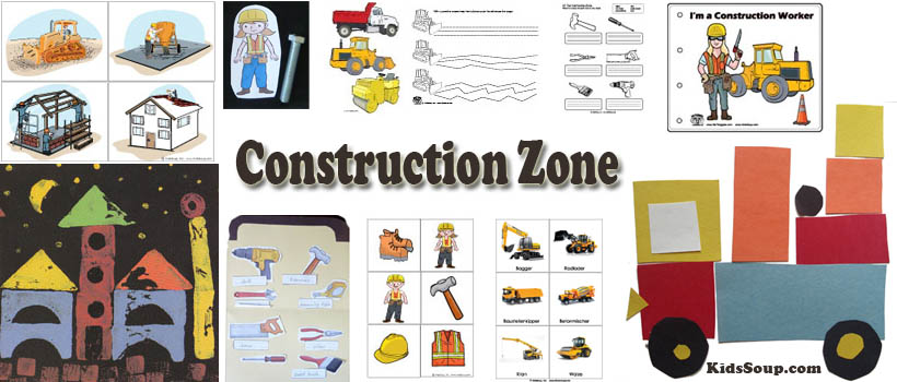 Trucks and Construction activities, crafts, games for preschool and kindergarten