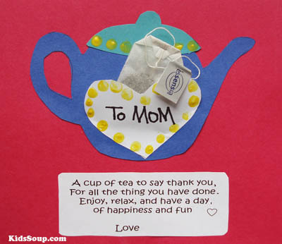 Mother's Day Tea Cup Artwork and Poem for preschool kindergarten