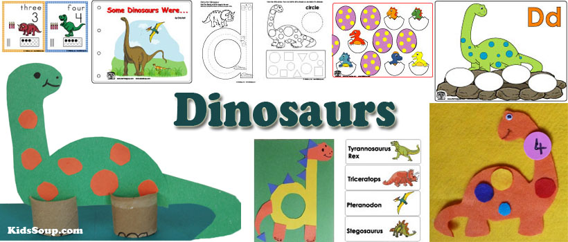 preschool and kindergarten dinosaur activities, crafts, and printables