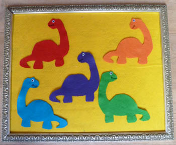 Five Dinosaurs Felt Story and Movement Activity and Rhyme