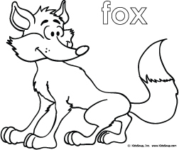Fox coloring page for preschool