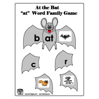 -at word family bat activity and folder game for preschool and kindergarten