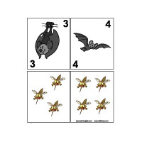 Bat number cards and counting activity for preschool and kindergarten