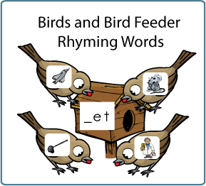 Feed the Birds word families folder game and activity for kindergarten