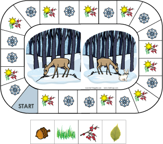 Feed the deer animals in winter game and activity for preschool and kindergarten