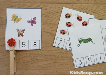 Preschool bug counting activity and printables