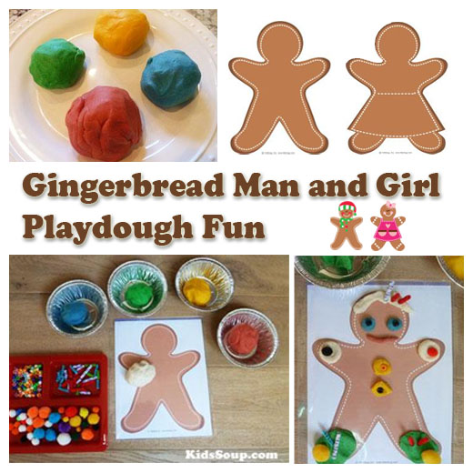 Gingerbread Man and Girl fine motor skill activity and printables