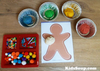 preschool  play dough gingerbread man activities for kids