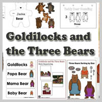 Preschool, Kindergarten, Goldilocks and the Three Bears Activities and Crafts