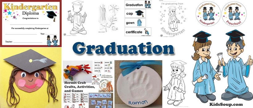 Preschool and kindergarten graduation and Hermit Crab activities and crafts