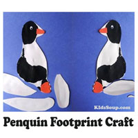 Preschool Kindergarten Penguin Footprint Craft